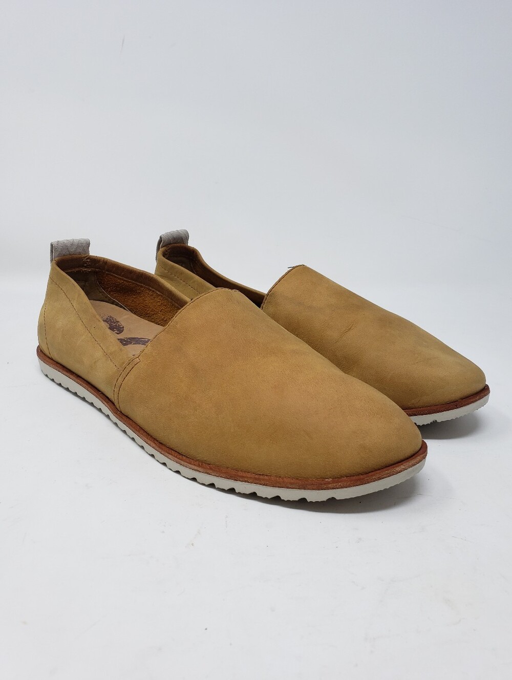 SOREL Ella Camel Brown Leather Slip-On Flat Shoes Loafers Sz 8 NL3211-224